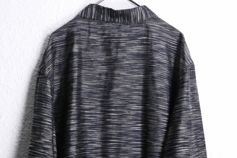 "CHICO'S DESIGN" bluerred&fish design silk shirt jacket