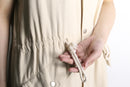ivory military detail long vest