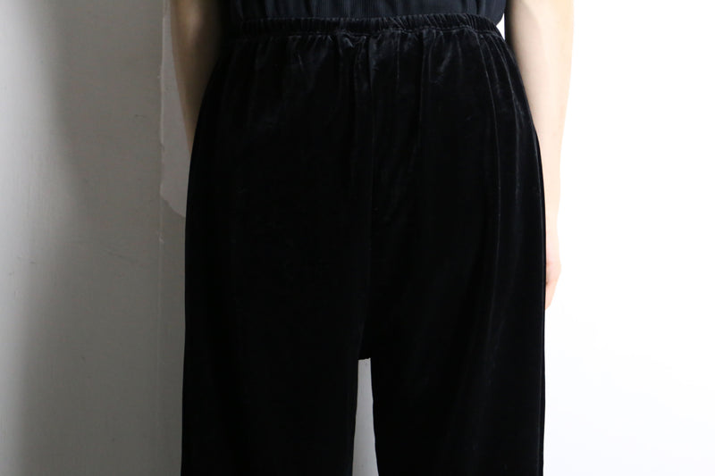 black velour style drawstring pants