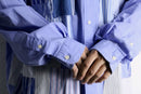 "Re:make" stripe patchwork dress shirt