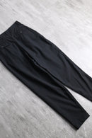 black two-tuck wide tapered trousers
