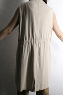 ivory military detail long vest