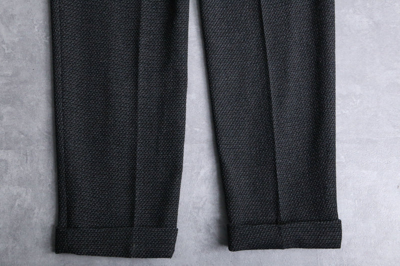 gray tweed wide tapered slacks