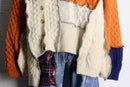 ''Re:make''patchwork design pullover knit