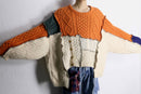 ''Re:make''patchwork design pullover knit