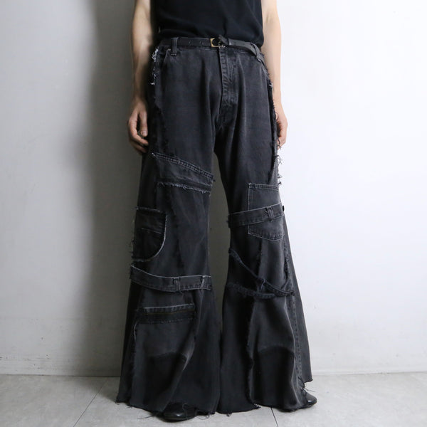 "Re:make"super flare black denim