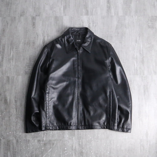 single leather zip-up jacket