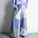 "Re:make" stripe shirt patchwork pajama pants
