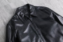 single leather zip-up jacket