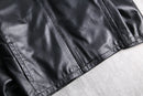single leather zip-up jacket