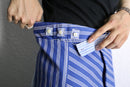 "Re:make" stripe shirt patchwork pajama pants