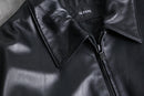 single leather zip-up jacket