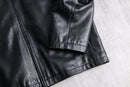single leather zip-up jacket