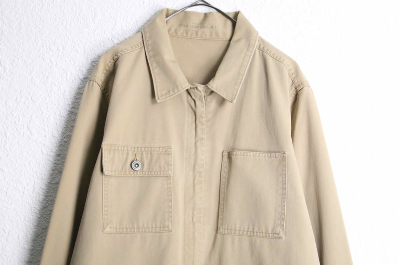 "POLO JEANS" beige zip up short jacket