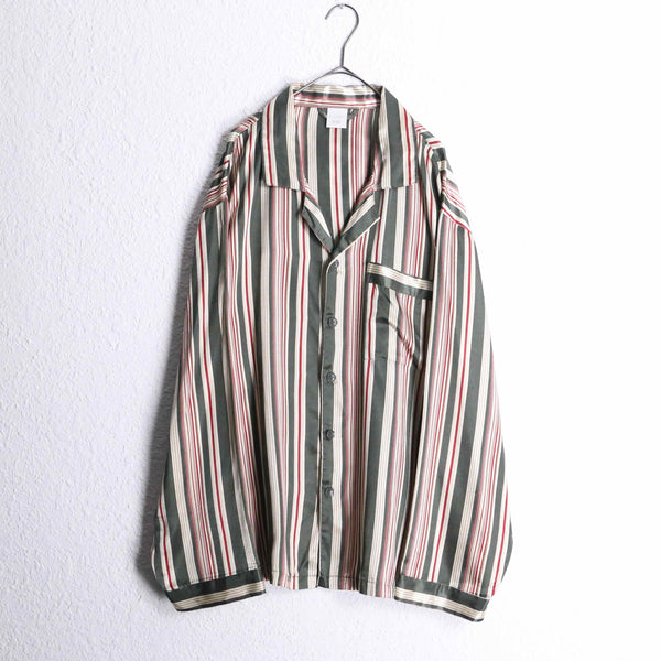 multi color stripe satin pajamas shirt