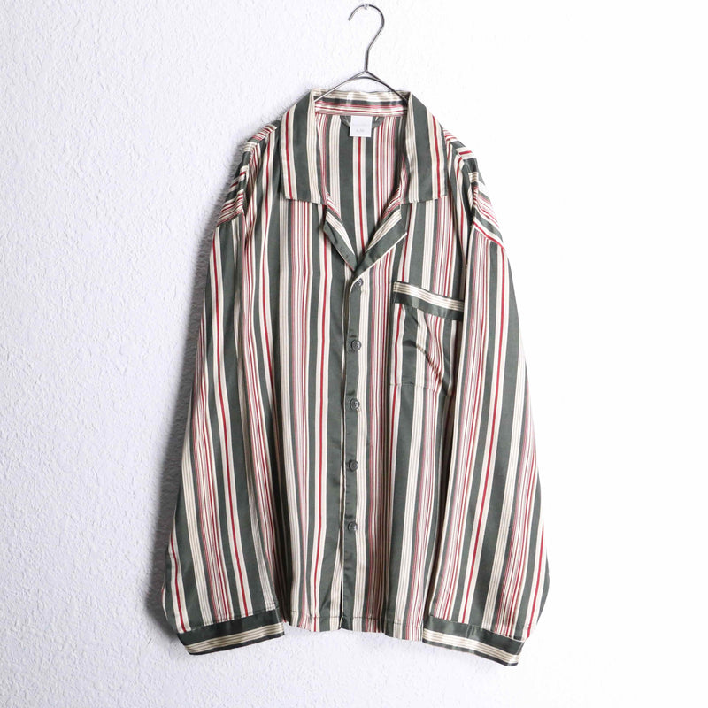 multi color stripe satin pajamas shirt
