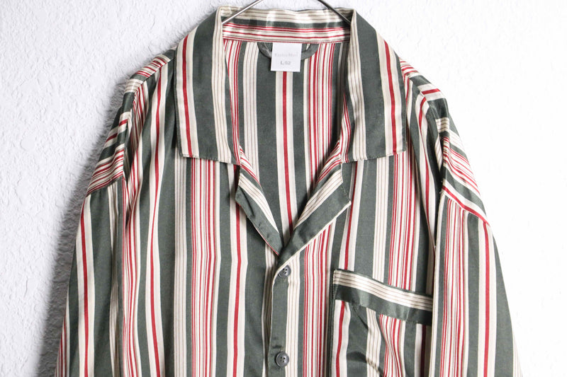 multi color stripe satin pajamas shirt