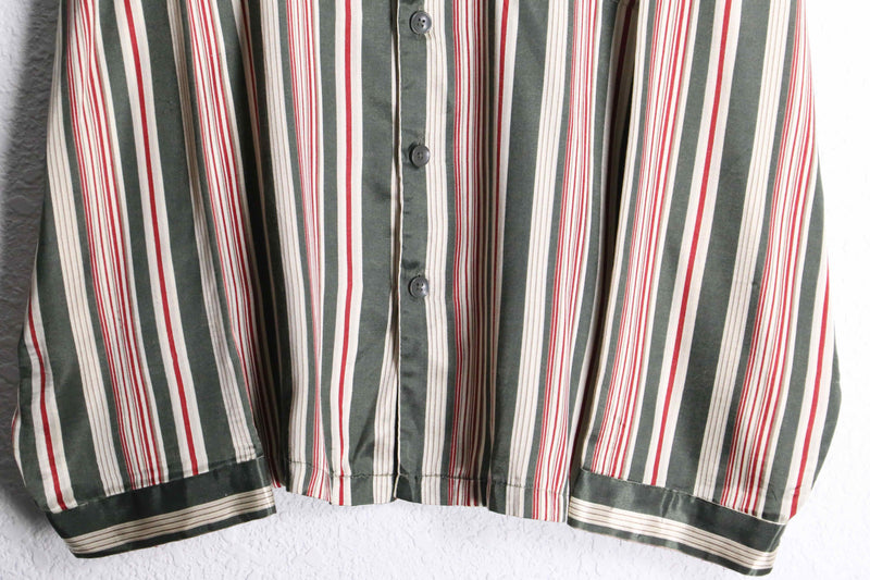 multi color stripe satin pajamas shirt