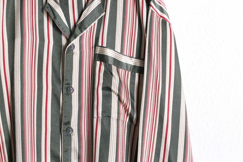 multi color stripe satin pajamas shirt