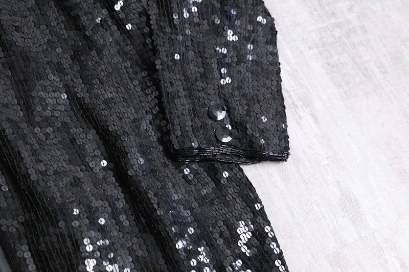 1980s Neiman Marcus button less sequins jacket