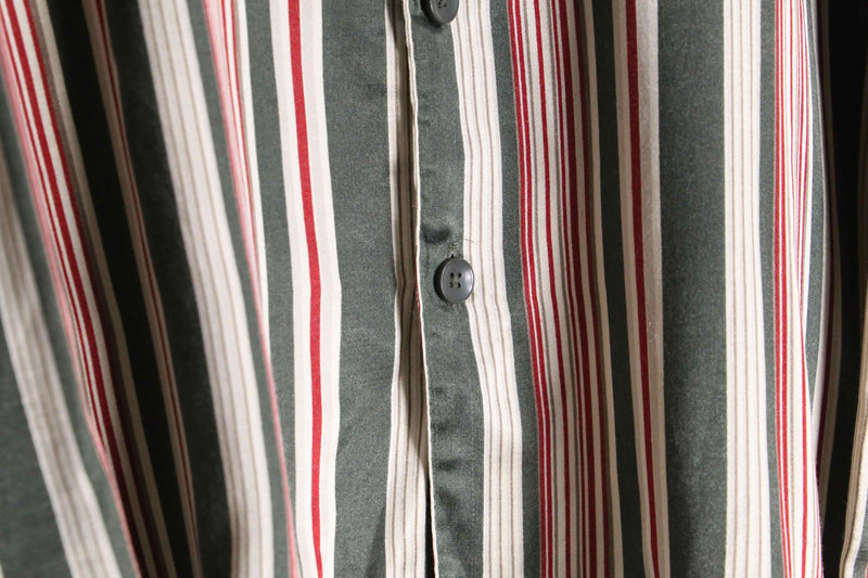 multi color stripe satin pajamas shirt