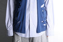 "Re:make" damaged tee docking stripe shirt
