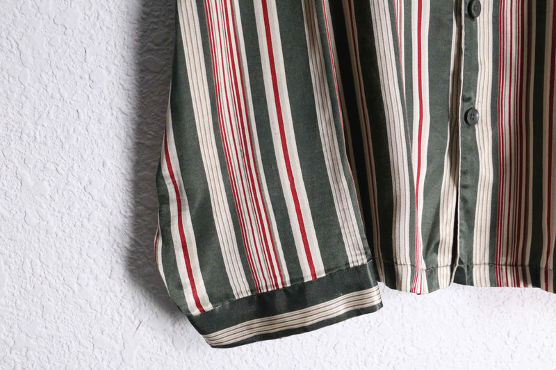 multi color stripe satin pajamas shirt