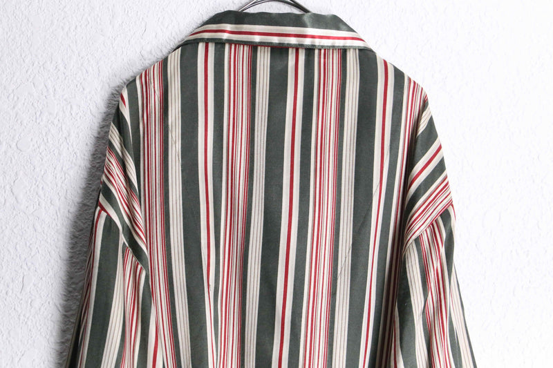 multi color stripe satin pajamas shirt