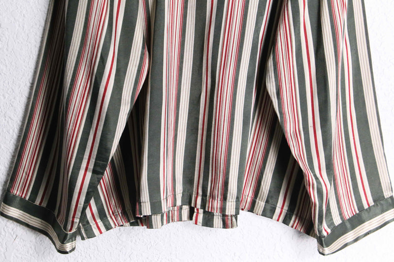 multi color stripe satin pajamas shirt