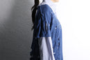 "Re:make" damaged tee docking stripe shirt