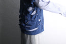 "Re:make" damaged tee docking stripe shirt