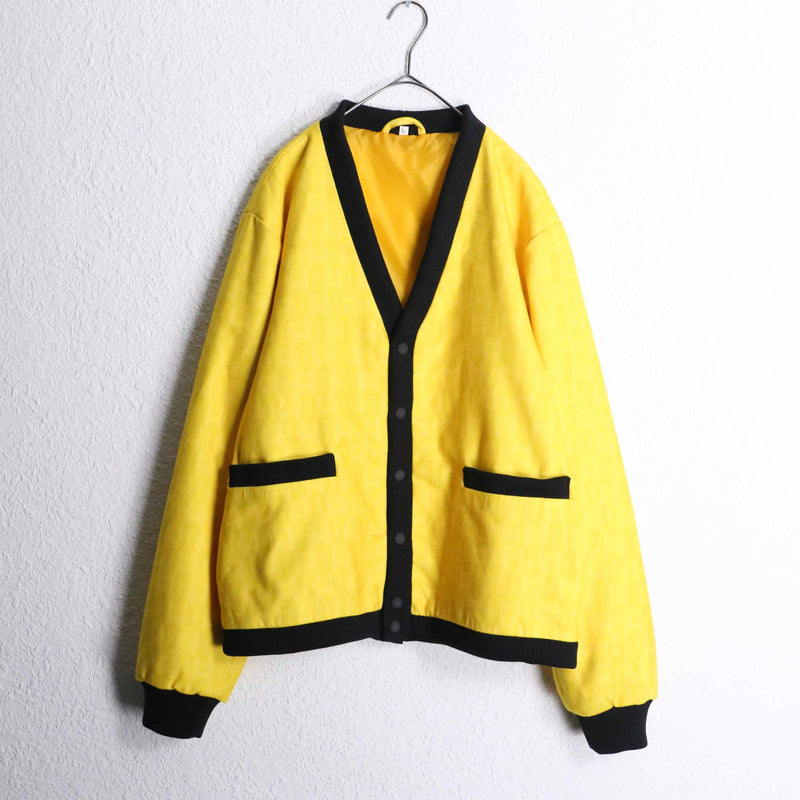 yellow & black felt like cardigan