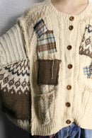 "Re:make" short length docking knit volume jacket