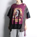 "Re:make" lace ribbon damage tee