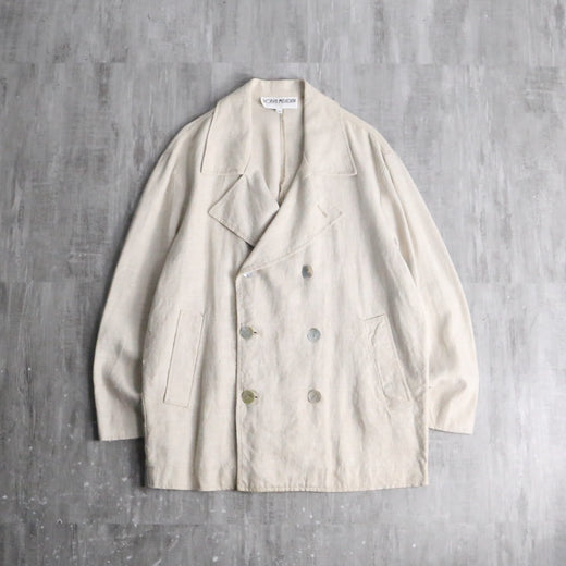 linen double-breasted short coat