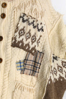 "Re:make" short length docking knit volume jacket