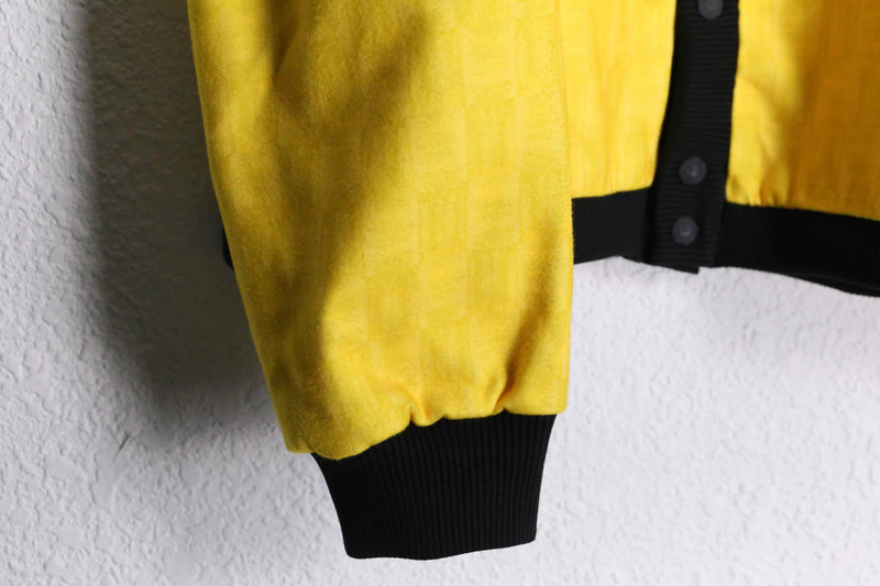 yellow & black felt like cardigan