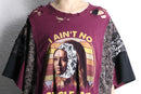 "Re:make" lace ribbon damage tee