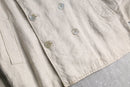 linen double-breasted short coat