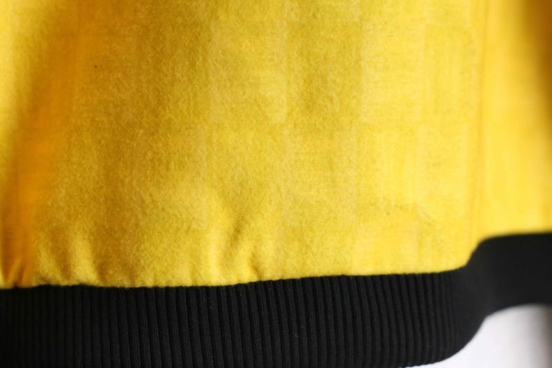 yellow & black felt like cardigan
