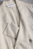linen double-breasted short coat