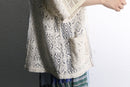 ''Re:make'' flower motif lace Tee