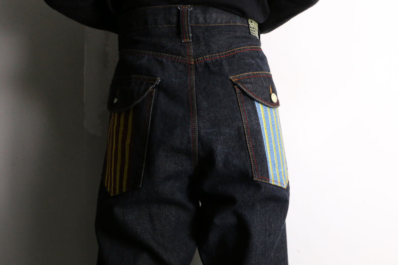 "COOGI" front sword embroidery loose baggy denim