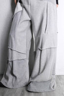 "Re:make" patchwork super baggy gray sweat pants