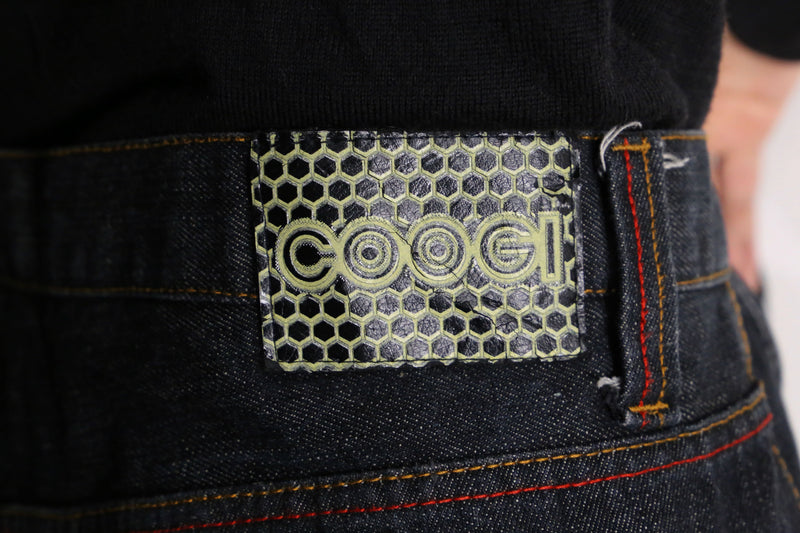 "COOGI" front sword embroidery loose baggy denim