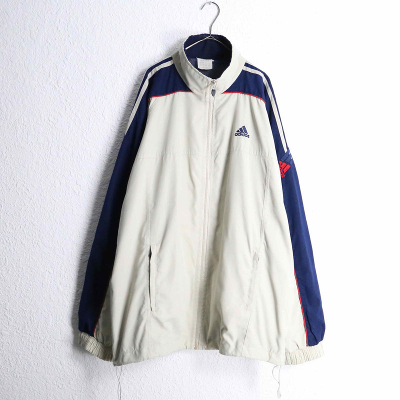 "adidas" multi color raglan sleeve track jacket