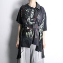 "Re:make" leather docking skull graphic Tee