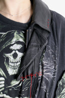 "Re:make" leather docking skull graphic Tee