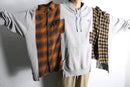 "Re:make" check pattern shirt docking hoodie