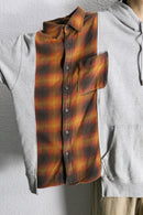 "Re:make" check pattern shirt docking hoodie